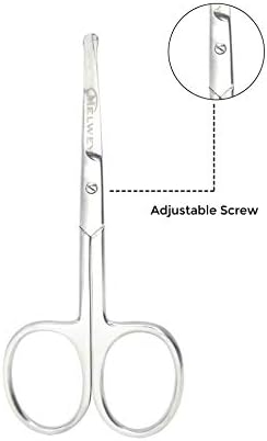 Rounded Stainless Steel Facial Hair Scissors/Safety Scissor for - Nose, Eyebrows, Facial Hair, Eyelashes, Moustache, Beard Trimming, Baby Nail.