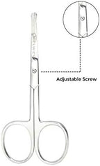 Rounded Stainless Steel Facial Hair Scissors/Safety Scissor for - Nose, Eyebrows, Facial Hair, Eyelashes, Moustache, Beard Trimming, Baby Nail.