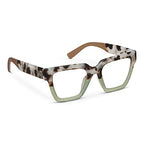Peepers by PeeperSpecs Oprah's Favorite Women's Take a Bow Square Blue Light Blocking Reading Glasses - Chai Tortoise/Green +2.00