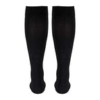 Truform 20-30 mmHg Compression Microfiber Stockings for Men and Women, Knee High Length, Open Toe, Black, Large