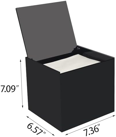 Disposable Face Towel Storage Box Compatible with Facial Towel XL, Acrylic Disposable Face Towelette Holder Container, Black