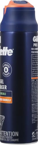 Gillette PRO Shaving Gel For Men Cools To Soothe Skin And Hydrates Facial Hair, 7oz, ProGlide Sensitive 2 in 1 Shave Gel (Pack of 2)