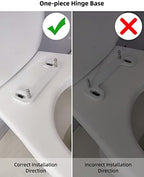 Hibbent Premium Elongated Toilet Seat with Cover Quiet Close, One-Click to Quick Release, Easy Installation Non-Slip Seat Bumpers, Slow Close Toilet Seat and Cover, Easy Cleaning-White Color