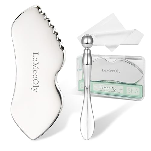 Stainless Steel GuaSha & Eye Cream Applicator Facial Tools, Metal Guasha for Face Neck, Eye Massager Tool, Lymphatic Drainage Face Massage Tool, Skin Care Gift