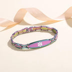 LinnaLove 7 1/2 inch Medical Alert Bracelets for women Stainless Steel Fashion Medical Bracelets Personalized Engraving