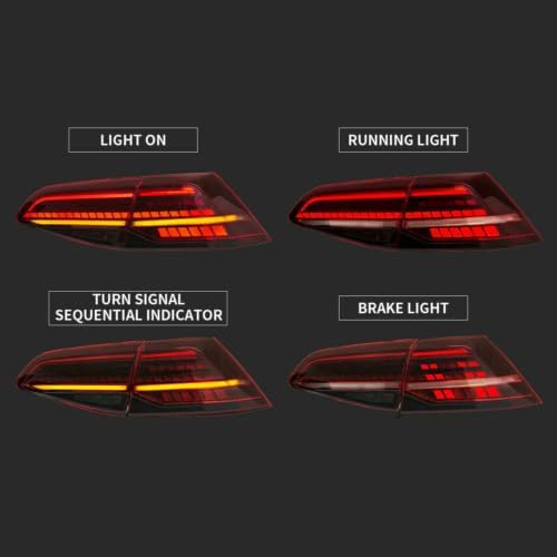 OQHAIR Dynamic Tail Light Assembly car tail light Modified sequential turn signal LED Tail lights Rear lamps For VW For Golf 7 MK7 MK7.5 2013-2019
