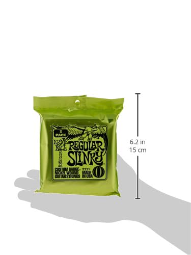 Ernie Ball Regular Slinky Nickel Wound Electric Guitar Strings 3-pack, 10-46 Gauge (P03221)
