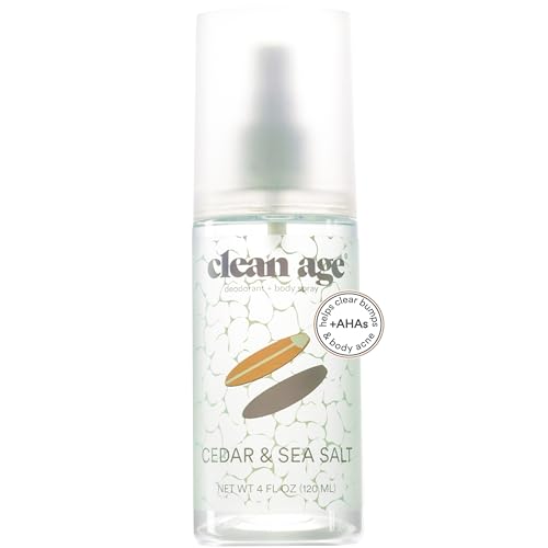 Aluminum Free Deodorant & Body Spray for Whole Body - Cedar 4oz - Clean Deodorant and Body Spray for Teen Boys and Girls - With AHA Fights Body Acne-Formula Specific Body Spray for Teens