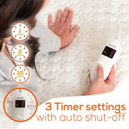 Beurer Beurer UWB55 Heated Underblanket | Electric Blanket with Super Soft Fleece - Personal Heating Pad Warmer with 8 Temperature Settings, Auto Shut-Off and Overheat Safety Features