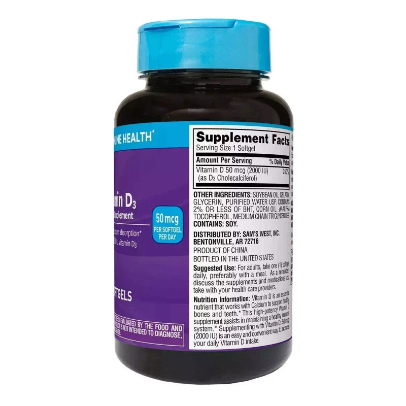 Member's Mark Vitamin D-3 2000 IU Dietary Supplement (400 ct.) - Pack of 2