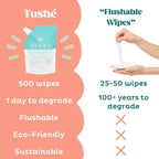 TUSHÉ: Toilet Paper Foam Refill Pouch | Aloe Vera, Witch Hazel, Vitamin E | 100% Flushable | Eco-Friendly Wet Wipe Alternative | Unscented | 250ml (8.45 Fl Oz)
