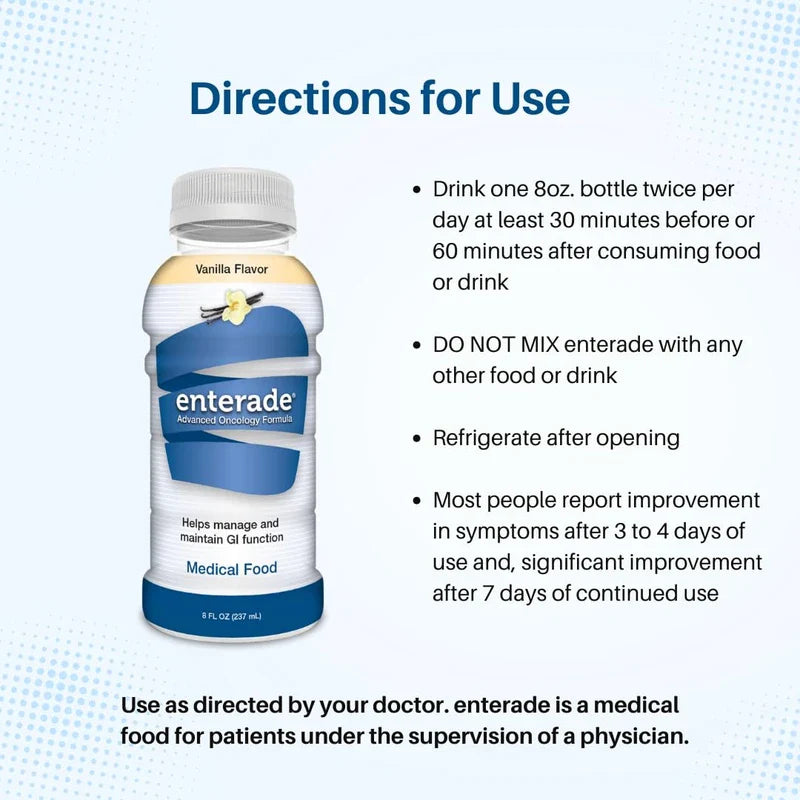 enterade enterade Advanced Oncology 12 Bottles Vanilla, Specially Formulated to Reduce Treatment GI Side Effects, Supportive Care Beverage 8oz