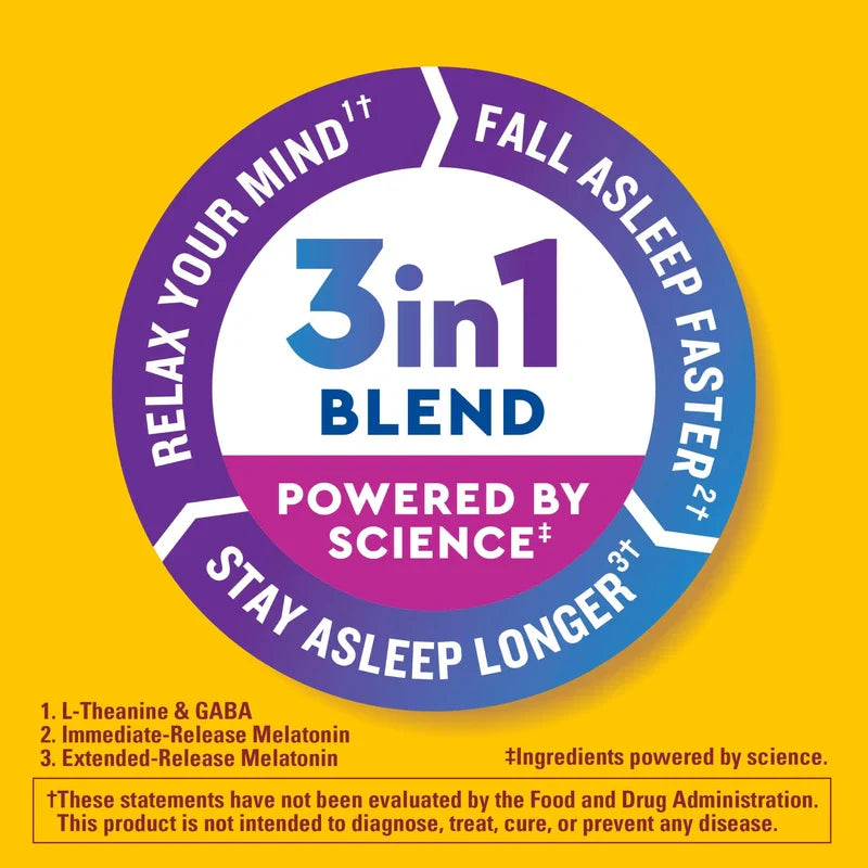 Nature Made Nature Made Wellblends Sleep Longer, Melatonin 10mg, L theanine 100 mg, and GABA 100mg, Sleep Supplement, 35 Tri-Layer Tablets