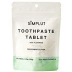 Chewable Toothpaste Tablets with Fluoride, 150 Pack - Travel Sized Oral Care, Eco Friendly Vegan Dental Tabs for Brushing - All Natural, SLS Free Ingredients for Adults - Peppermint Flavored