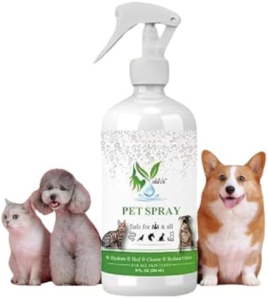 VoilaVe HOCL Spray for Dogs & Cats - Hypochlorous Acid Spray for Pets, Antiseptic Spray - Dog Wound Spray for Skin Irritation, Itch Relief, Infection, Allergy, Rashes - Safe for All Animals - 8 OZ