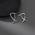 SLUYNZ 925 Sterling Silver X Hoop Earrings for Women Teen Girls Minimalist Hoop Earrings Huggie (A-Sterling Silver)