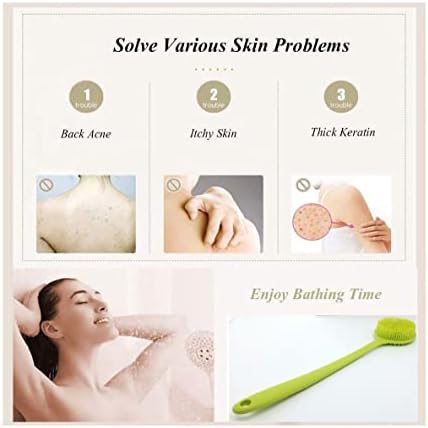 Silicone Body Scrubber, Long Handle Back Scrubber for Shower, Silicone Body Brush Shower Scrubber for Body, Shower Srush Back Brush Body Exfoliator