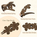 Yanibest 5 Pcs Flat Hair Clips - Stylish Lay Flat Claw Clips for All Hair Types,Multi-Styles Matte Non-slip Hair Clips for Women Girls Wedding Prom Party Hair Decorations