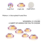 288Pcs Pink AB Crystal Rhinestones,Glass Flatback Rhinestones Gemstones for Nail Face Makeup Art Crafts Clothes Decoration -(SS30,6.5mm,Pink AB)
