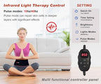Red Light Therapy Wrap Belt for Body Shoulder Waist Muscle Knee Leg Pain Relief Relax，660nm&850nm Near Infrared Light Therapy Timer Remote Control
