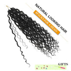 28 Inch Goddess Locs Crochet Hair 8 Packs Boho Faux Locs Crochet Braids for Black Women, Pre Looped Hippie River Locs Crotchet Hair with Curly Ends (28inch (pack of 8), 1B)