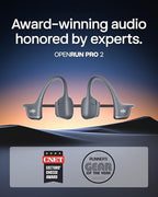 SHOKZ New OpenRun Pro 2 - Open-Ear, Bone Conduction Sport Headphones - with Reflective Strip - Sweat Resistant, Workout Headphones - Secure, Wireless, Comfortable Fit-Deep Bass and Smart Mic App