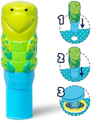 Melissa & Doug Sticker Wow!™ Sea Turtle Bundle: 24-Page Activity Book, Refillable Sticker Stamper, Mini Pad, 500 Stickers, Arts and Crafts for Kids Ages 3+