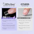 BTArtbox Square Gel Nail Tips - 320pcs Press on Nails Medium, Pre-shape Half Matte Clear False Tips, Full Cover Acrylic Fake Nails For Nail Extension, Home DIY Nail Salon 16 Sizes
