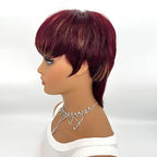 FCHW Short Pixie Cuts Wigs For Black Women Mullet Wig for Black Women Short Straight Black Ladies Wigs Synthetic Short Wigs For Black Women African American Women Wigs (21889)