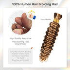 Human Braiding Hair 16 Inch 100g Ombre Highlight Deep Wave Bulk Human Hair for Braids No Weft Curly Bundles Human Hair Extensions for Boho Knotless Braids Wet and Wavy Braiding Hair (4/27)