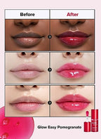 I DEW CARE Lip Gloss - Glow Easy Pomegranate | Jojoba Seed Oil, Vitamin C, Pigmented Glossy Stain, Hydrating, Korean Makeup, Pink Color, Moisturizing, Nourishing Crystal Glass Clear, 0.20 FL Oz