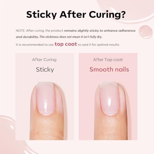 modelones Builder Nail Gel with Gel Base and Top Coat, Nude Pink Color Builder Nail Kit for Apex Building Thickening Extension, LED Lamp Cured Color Base Shine Finish Top Coat 10ml Home DIY Salon