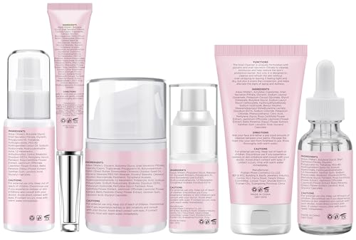 Christmas Gifts for Women,Skin Care Set,Anti-Aging Moisturizing Repair Soothing Snail Mucin Serum Facial Skin Care Routine Kit for Sensitive Dull Skin & Fine Lines,Skincare Gift Set Teenage Teen Girl