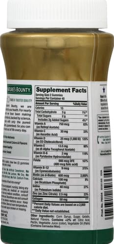 Nature's Bounty Women Multivitamin Gummies, Vitamin Supplements for Adults, General Health, Supports Immune and Bone Health, Mixed Berry and Raspberry Flavored, 90 Gummies (Pack of 3)