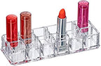 Amazing Abby - Charm - 12-Slot Acrylic Lipstick Organizer, Lipstick Holder, Lip Gloss Holder, Cosmetic Storage Display, Perfect Storage Solution for Drawer and Vanity (Slot Size: 0.9" x 0.9")