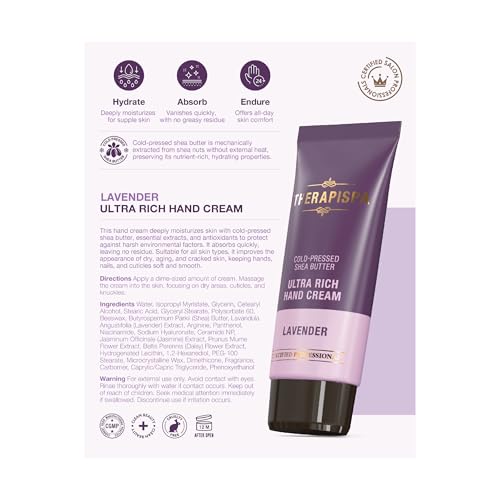 Ultra Rich Hand Cream – Intensive Hydration & Repair for Dry, Chapped Hands | Enriched with Shea Butter, Ceramides, Niacinamide (B3) & Panthenol (B5) (Lavender, 1.7 fl oz, Pack of 5)