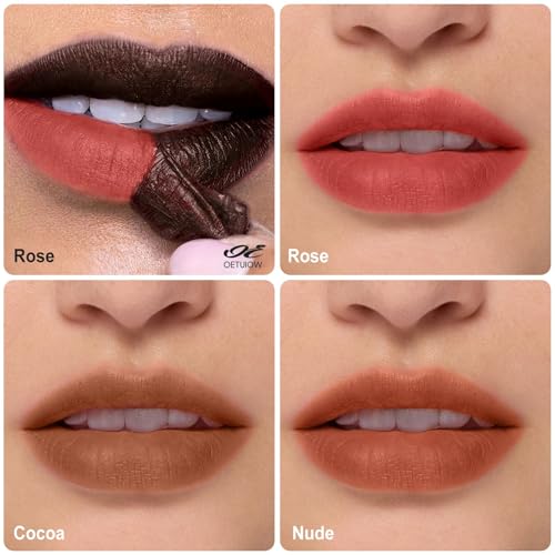 OETUIOW Lip Stain, Lip Liner Stain, Peel Off Lip Liner Tattoo, Long Lasting Lip Stain Waterproof for Women Girls All Skin Types, Transfer-Proof & Natural (Cocoa)