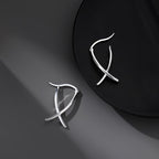 SLUYNZ 925 Sterling Silver X Hoop Earrings for Women Teen Girls Minimalist Hoop Earrings Huggie (A-Sterling Silver)