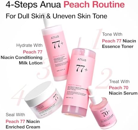 Anua Peach 77 Niacin Essence Toner 250ml / Brightening Toner for Face, Niacinamide, Panthenol, Ceramides, Facial Toner for Glass Skin, Korean Skin Care (8.45 fl.oz.)
