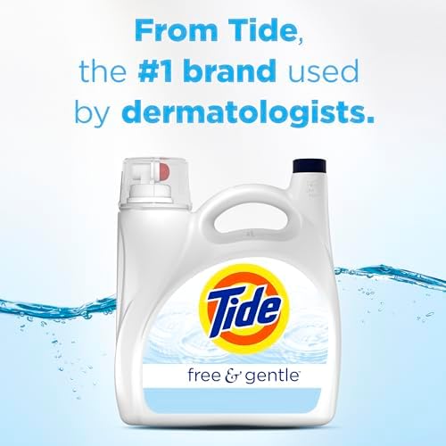 Tide Free & Gentle Liquid Laundry Detergent, 105 fl oz, 80 Loads, HE Compatible