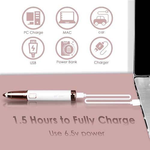 Electric Eyebrow Razor for Women,Eyebrow Hair Remover, Painless Eye Brow Trimmer Shaper with LED Light, USB Rechargeable, Eye Brow and Face Epilator as Stockings Stuffers