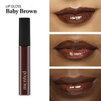 Mented Cosmetics Lip Gloss for Women Tinted Lip Balm Stain, Long Lasting Buildable Moisturizing Lipgloss Lipstick Topper, Made in USA, Cruelty Free Vegan Makeup, Baby Brown
