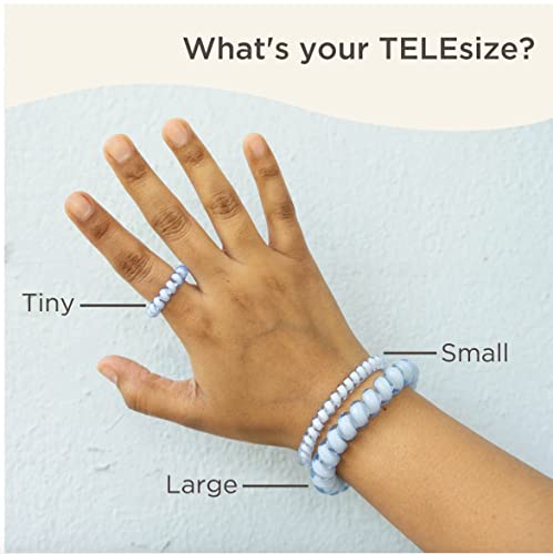 TELETIES - Mixed Spiral Hair Coils - Spring Collection - Ponytail Holder Hair Ties for Women - Phone Cord Hair Ties - Strong Grip, No Rip, Water Resistant, No Crease - 5 pack - Technicolor Dreams