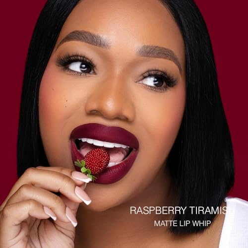 Beauty Bakerie Lip Whip Liquid Lipstick for Women, Waterproof Lip Gloss, Tint, Stain Long Lasting Hydrating Moisturizer, Matte or Metallic, 3.5mL, Raspberry Tiramisú