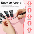 Modelones Poly Extension Gel Nail Kit, 6 Colors Pink Nude with 48W Nail Lamp Slip Solution 3D Bow Nail Charms Decoration Rhinestone Glitter Kit for Nail Manicure Beginner Starter Kit DIY at Home