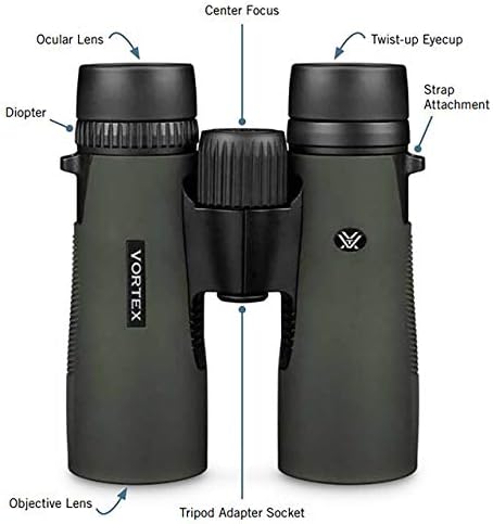 Vortex Optics Diamondback HD 10x28 Binoculars - HD Optical System, Non-slip Grip, Waterproof, Fogproof, Shockproof, Included Carry Case - Unlimited, Unconditional Warranty