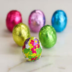 Madelaine Chocolates Easter Eggs (1 LB) Candy Solid Premium Milk Chocolate Foiled In A Variety Of and Floral Colors - Traditional Basket Mainstays