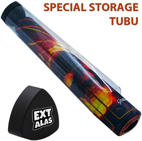 MTG Playmat TCG Playmat -Includes Storage Tube and 7 Dice-Experience Top-Tier Quality and Edge-Locking Waterproof and Non-Slip Mat! (playmat with Zones, 2-A Vicious fire-Breathing Dragon)