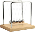 QLKUNLA Newtons Cradle Balance Balls Science Physics Gadget Desktop Decoration Kinetic Motion Toy for Home and Office (Beech,5 Balls)
