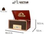 Victor VWRP-5000 Monument 8-in-1 Bluetooth Turntable with 3-Speed Vinyl Record Player, Cassette, CD Player, AM/FM Radio, USB, Aux Input, and Built-in Speakers – Ideal for Vinyl Lovers